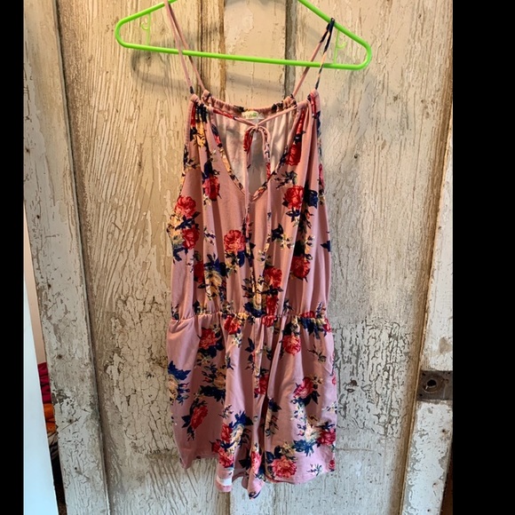 LA Gypsy Pants - Pink Super Soft Flowered Romper